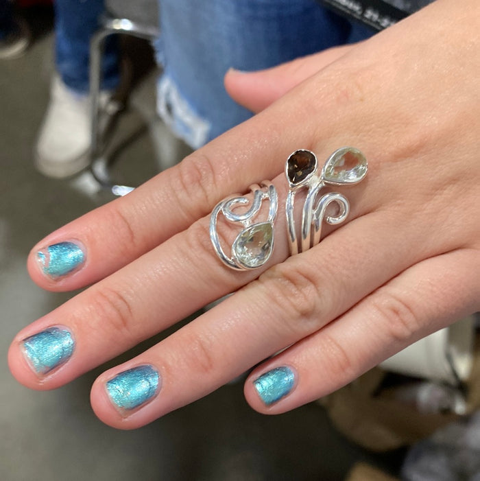 Size 8 Multi Gem Sterling Silver Ring