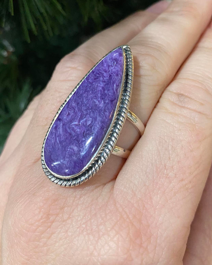 Size 9 Charoite Custom Ring