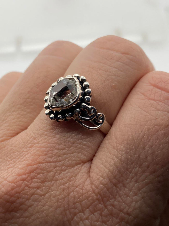 Size 9 Herkimer Ring Sterling Silver