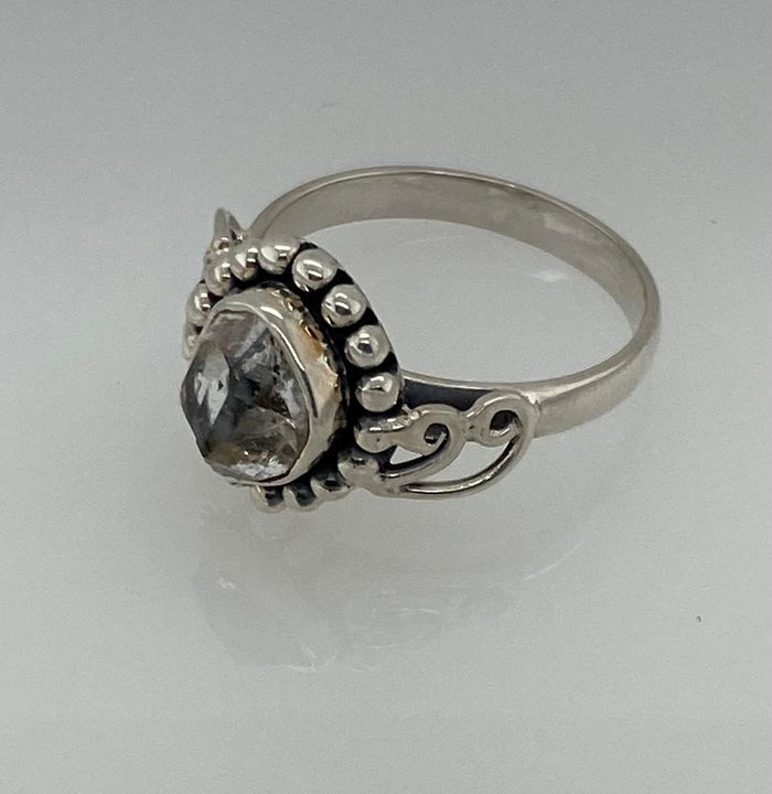 Size 9 Herkimer Ring Sterling Silver