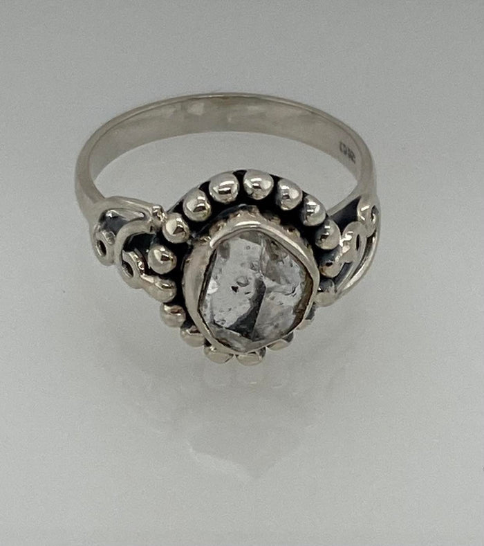 Size 9 Herkimer Ring Sterling Silver
