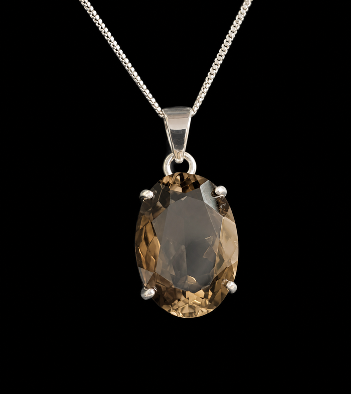 Smoky Quartz Faceted Pendant