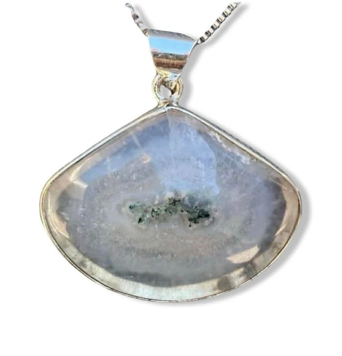 Snow Moss Agate Pendant - 925 Sterling Silver