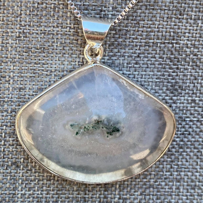 Snow Moss Agate Pendant - 925 Sterling Silver
