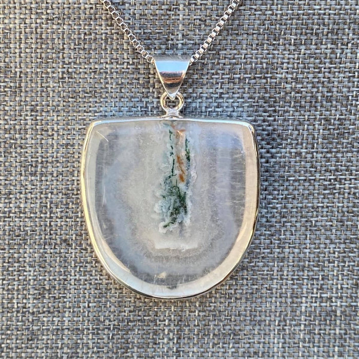 Snow Moss Agate Pendant - 925 Sterling Silver