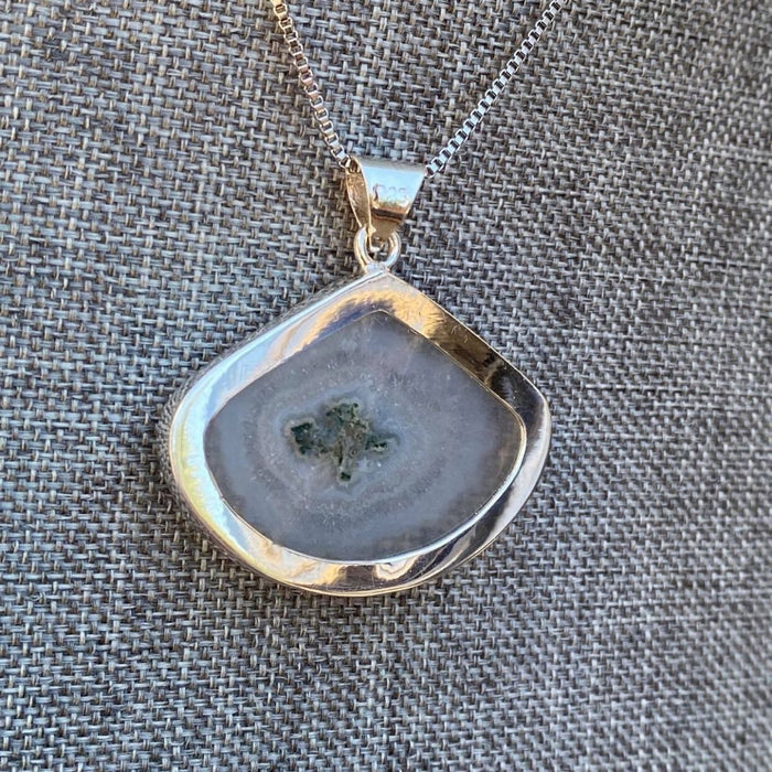 Snow Moss Agate Pendant - 925 Sterling Silver