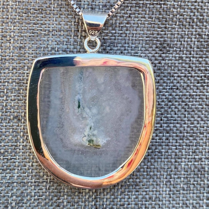 Snow Moss Agate Pendant - 925 Sterling Silver