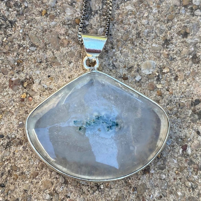 Snow Moss Agate Pendant - 925 Sterling Silver