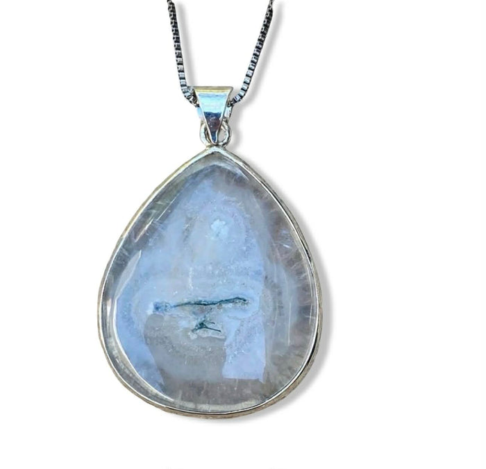 Snow Moss Agate Pendant ~ 925 Sterling Silver