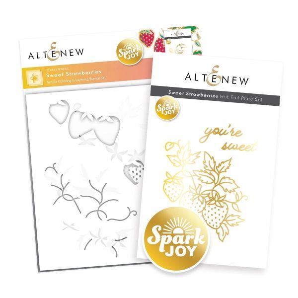 Spark Joy:  Sweet Strawberries Hot Foil and Layering Stencil Set