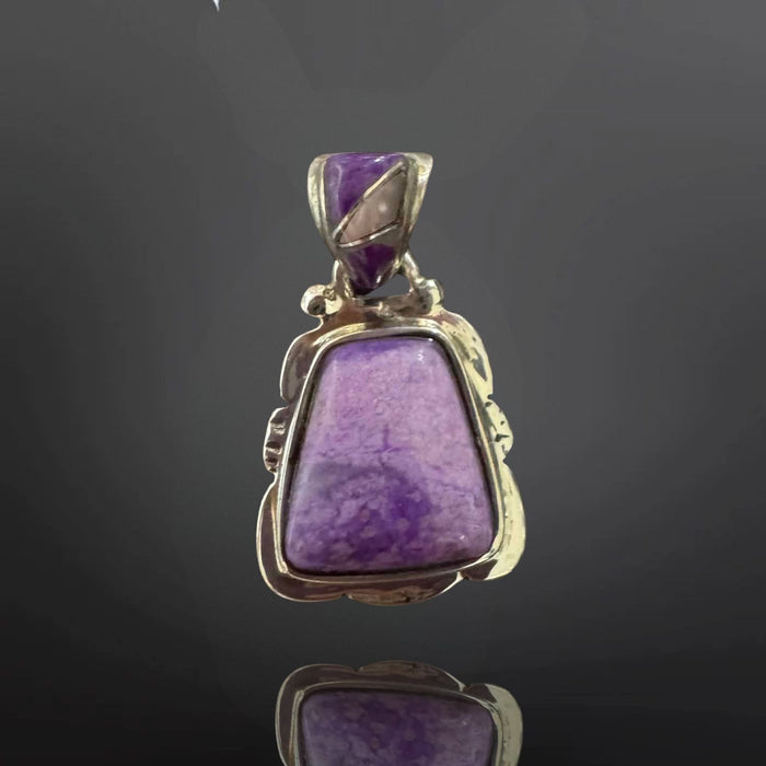Sugilite Pendant with Inlay Bale | 925 Sterling Silver | Custom by Ed Lohman
