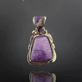 Sugilite Pendant with Inlay Bale | 925 Sterling Silver | Custom by Ed Lohman