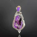 Sugilite Pendant with Inlay Bale | 925 Sterling Silver | Custom by Ed Lohman