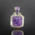 Sugilite Pendant with Inlay Bale | 925 Sterling Silver | Custom by Ed Lohman