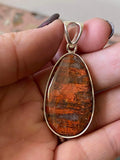 Tear drop of Deep red Tiger Eye Silver Pendant from Australia