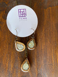 Teardrop Wood 24” necklace and Earrings Set