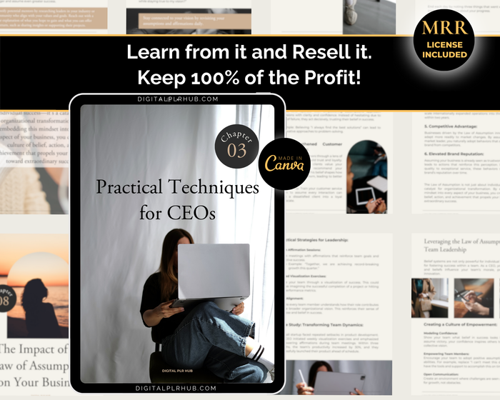 Leadership strategies and team empowerment tips from The Law of Assumption eBook, showcasing actionable business growth methods.