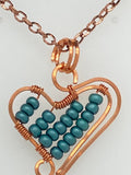 Turquoise Heart Necklace Copper