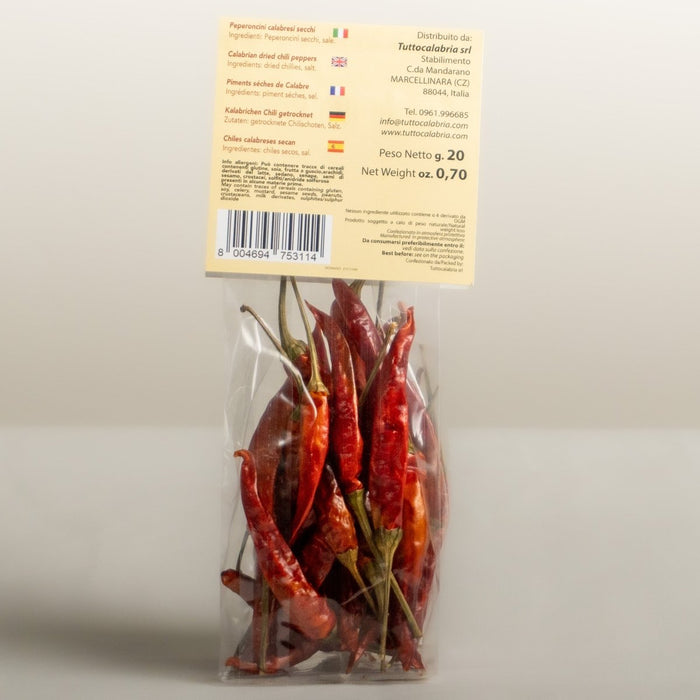 Tutto Calabria Dried Hot Long Peppers - Etto Pasta