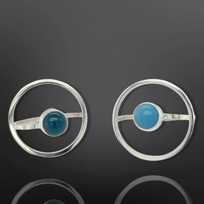 Two Variations! Diff Sizes! Look at ALL pics! Swedish Blue Circle Ring