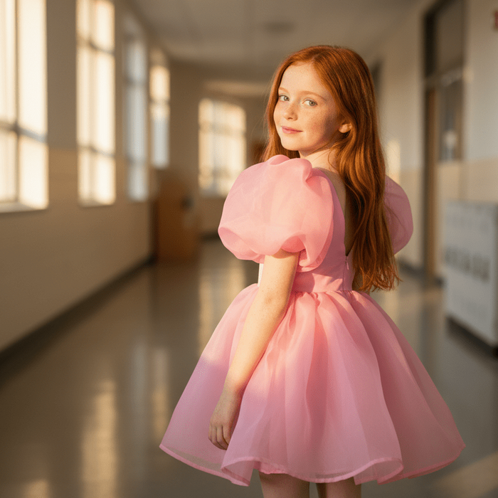 V-Back Organza Tutu Dress – Donut Pink – DOLLY by Le Petit Tom