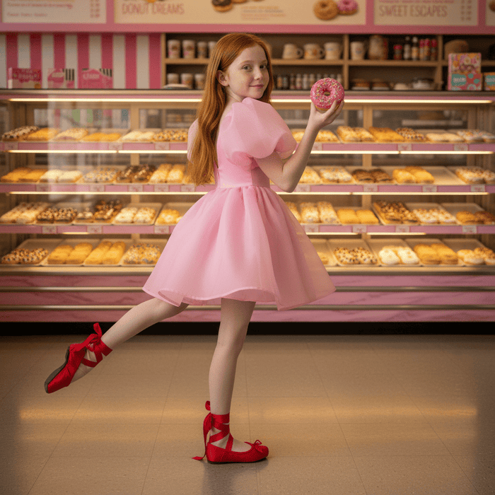 V-Back Organza Tutu Dress – Donut Pink – DOLLY by Le Petit Tom