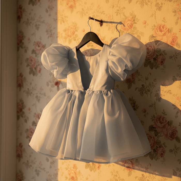V-Back Organza Tutu Dress – Light Blue – DOLLY by Le Petit Tom