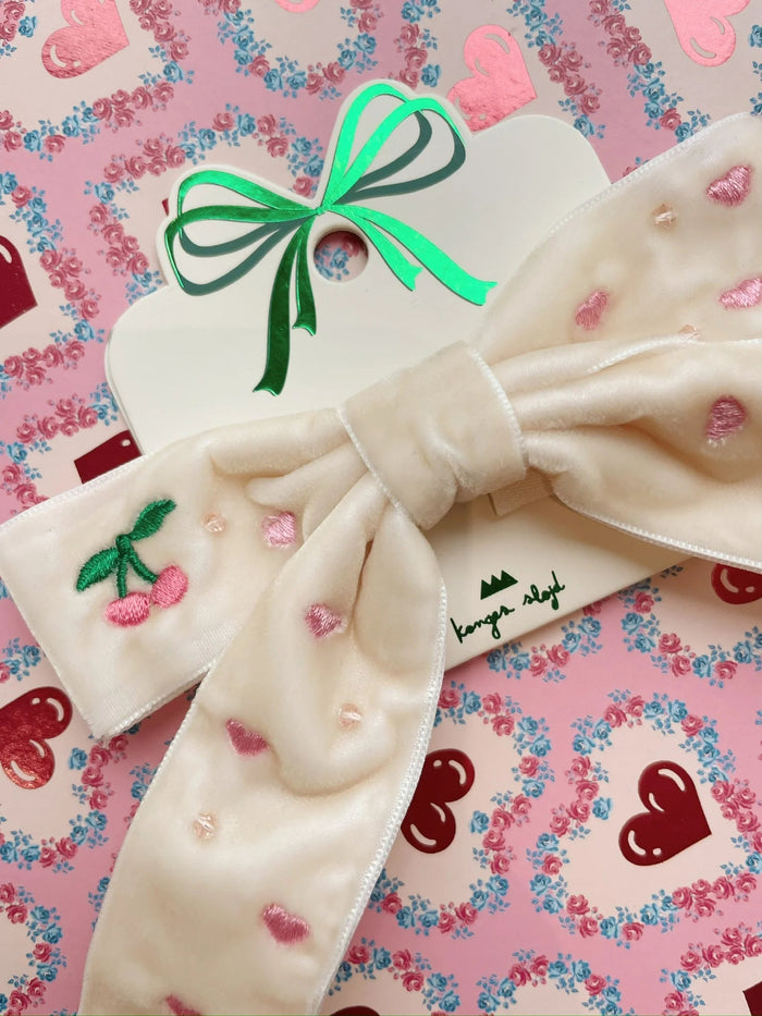 Velvet Bow Pearly Hair Clip – Konges Sløjd