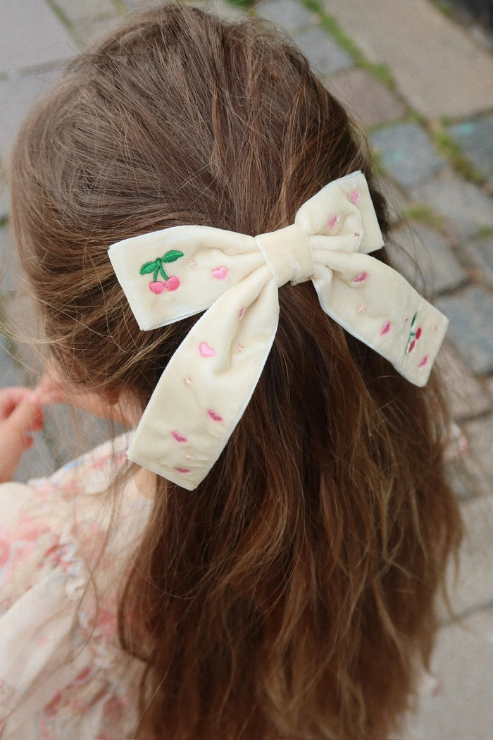 Velvet Bow Pearly Hair Clip – Konges Sløjd