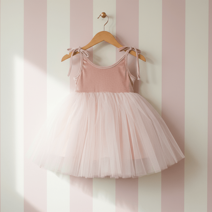 Velvet Cosmic Strings Tutu Dress – Pink – DOLLY by Le Petit Tom