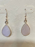 White Druzy Earrings