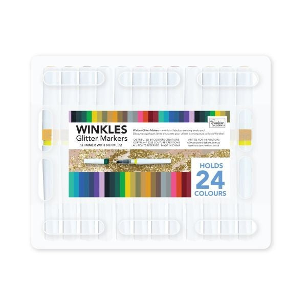 Winkles Shimmer Glitter Pen Set - 12 Colours in Carry Case